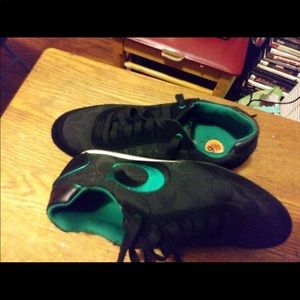 Black and green coach